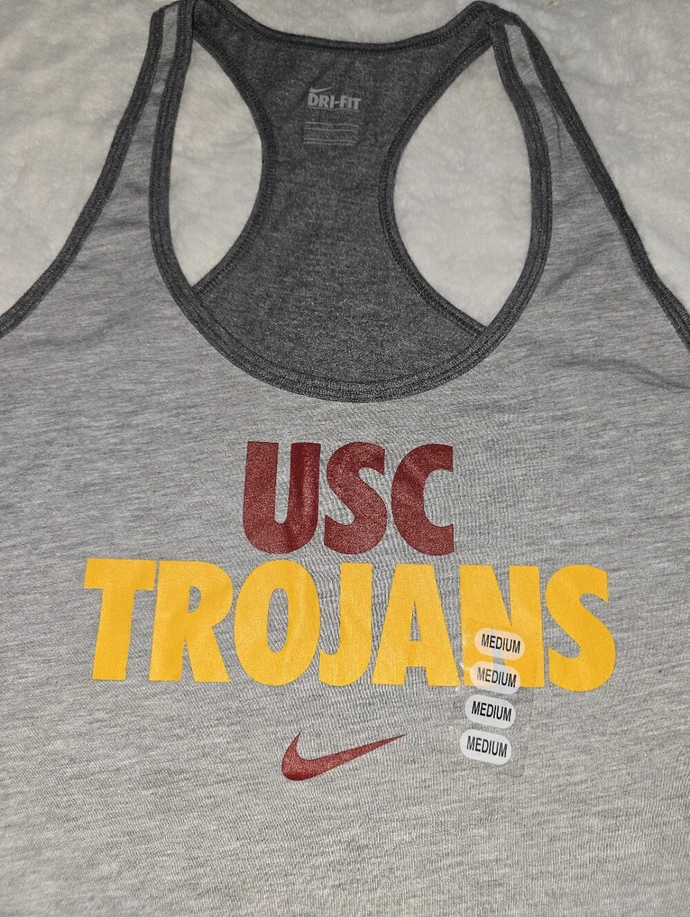 Nike USC Trojans Dri-Fit Racerback Tank with Cardinal Red and Gold Logo - (NWT)